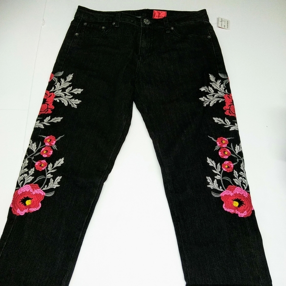 v cristina embroidered jeans